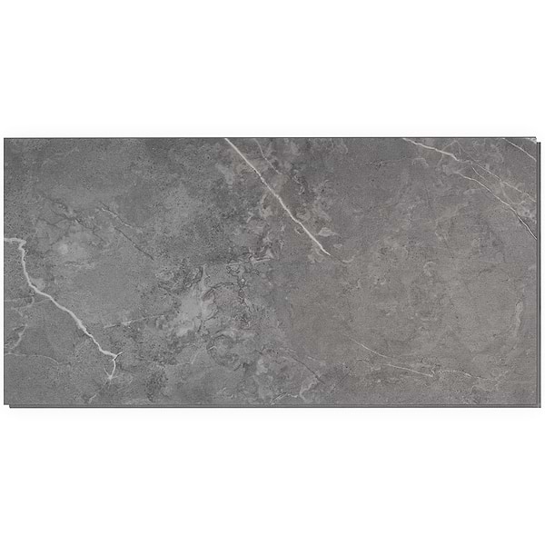 Optoro Chauny Marble Dark Gray 28mil Wear Layer Rigid Core Click 12x24 Luxury Vinyl Tile