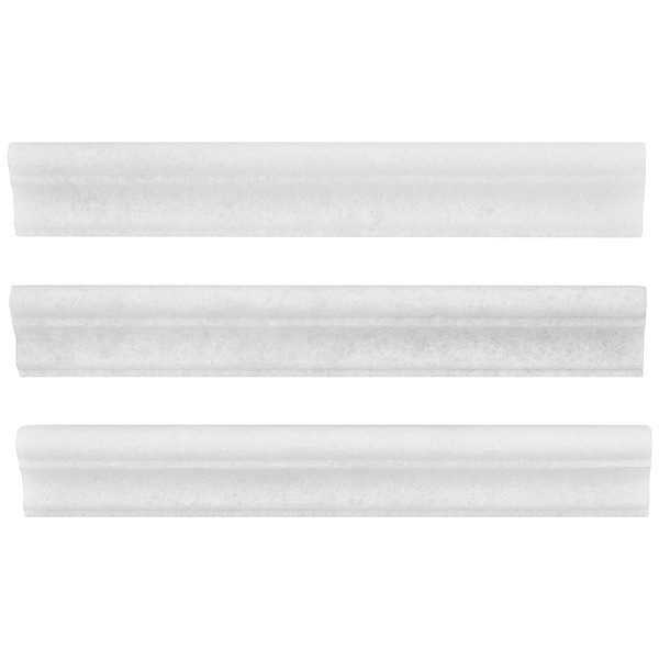 Snow White 2x12 Honed Marble Cornice Molding