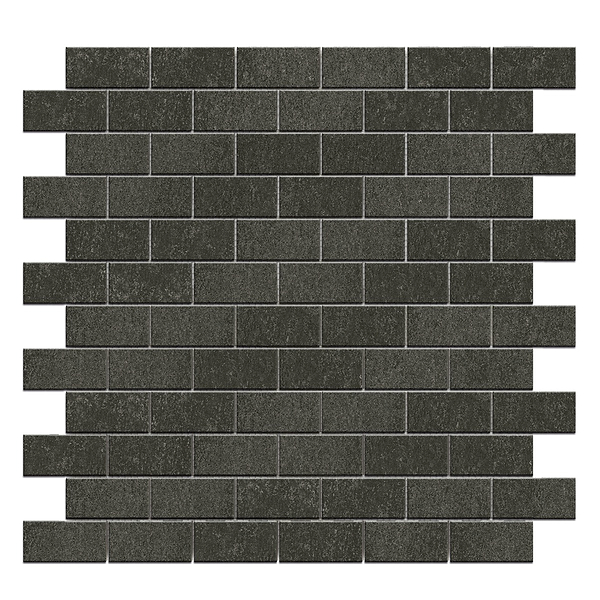 Karo Black 1X2 Porcelain Mosaic