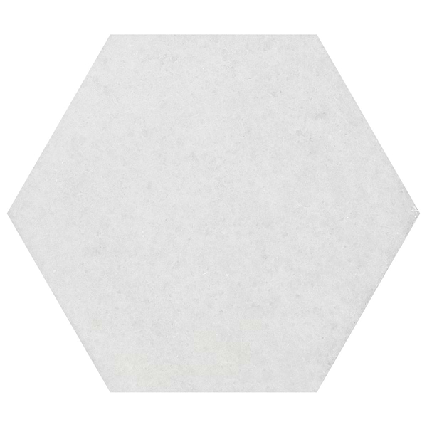 Snow White 10" Honed Marble Hexagon Tile