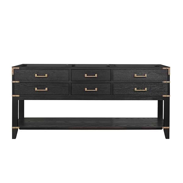 Calico Black Oak 72" Double Vanity with Carrara Marble Top