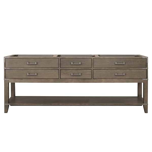 Calico Gray Oak 84" Double Vanity with Carrara Marble Top