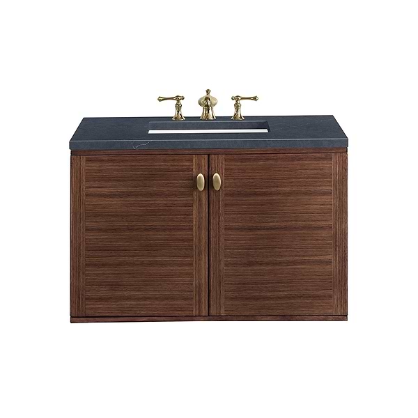 James Martin Vanities Amberly Mid-Century Walnut 36" Single Vanity with Charcoal Soapstone Quartz Top