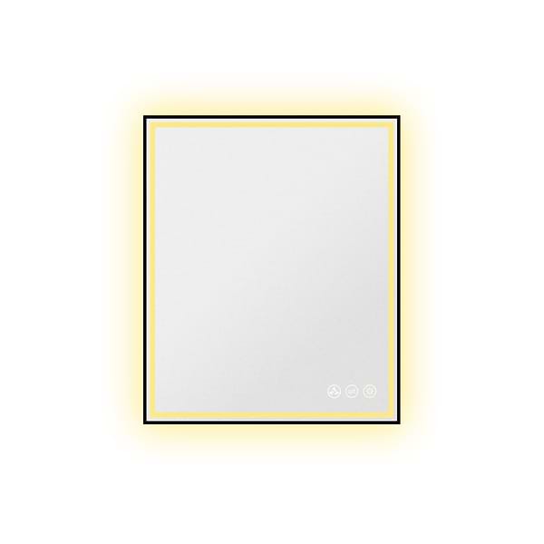 Mage Matte Black 30x36" Framed Rectangle LED Mirror