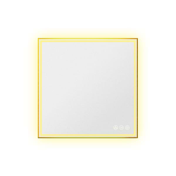 Mage Matte Black 36x36" Framed Square LED Mirror; in Black Stainless Steel image 3; in Style Ideas Classic, Contemporary, Modern, Transitional