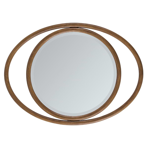 James Martin Vanities Esca Mid-Century Walnut 28x38" Oval Mirror