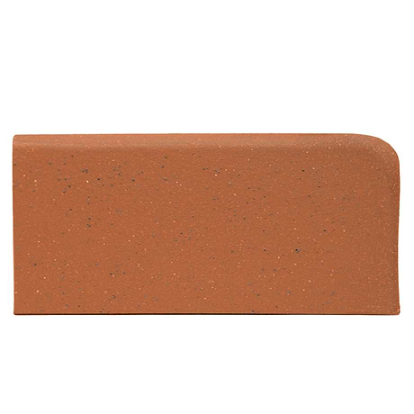 Elemental Red 4x8 Ceramic Quarry Tile Left Bullnose Corner (12 per box)