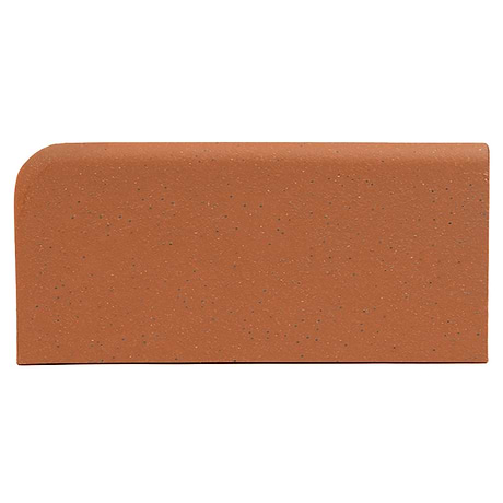 Elemental Red 4x8 Ceramic Quarry Tile Right Bullnose Corner (12 per box)