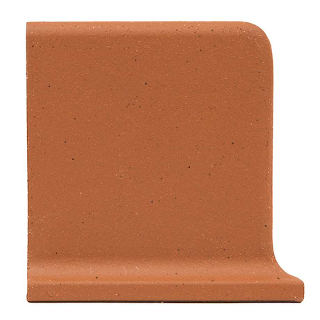 Elemental Red 6x6 Ceramic Quarry Tile Cove Base Left Outside Corner (14 per box)