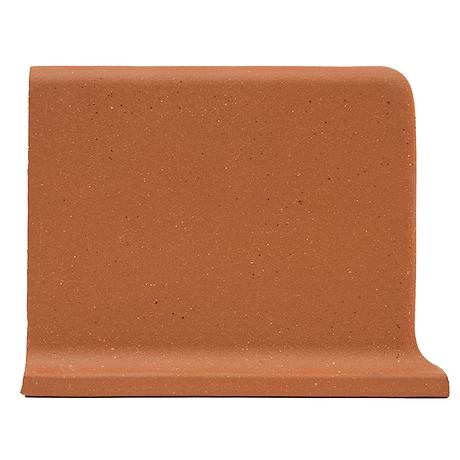 Elemental Red 6x8 Ceramic Quarry Tile Cove Base Left Outside Corner (14 per box)