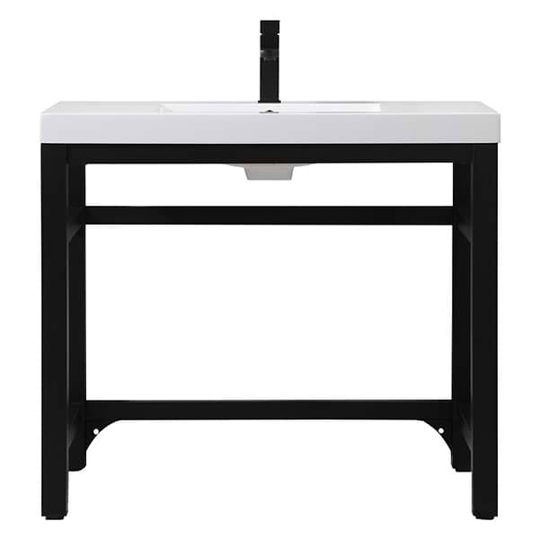 Mateo Black 36" Single Vanity with White Acrylic Top