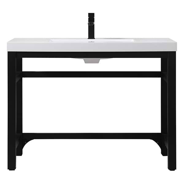 Mateo Black 42" Single Vanity with White Acrylic Top