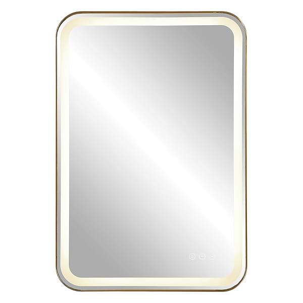 Liba Brushed Brass 22x32" Rectangle LED Mirror