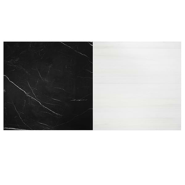 Alterno Black Silk and Glacier White Select 18x18 Honed Marble Checkerboard Tile