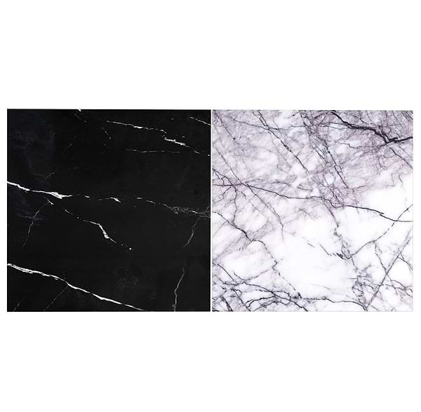 Alterno Black Silk and Lilac 12x12 Honed Marble Checkerboard Tile