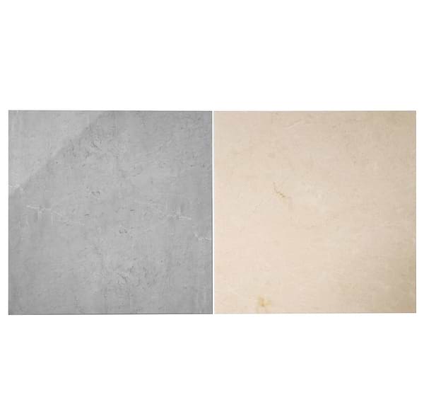 Alterno Earth Gray and Crema Ella Beige 12x12 Polished Marble Checkerboard Tile