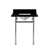 Pierce Polished Nickel  30" Single Console with Rectangle Sink and Black Granite Top