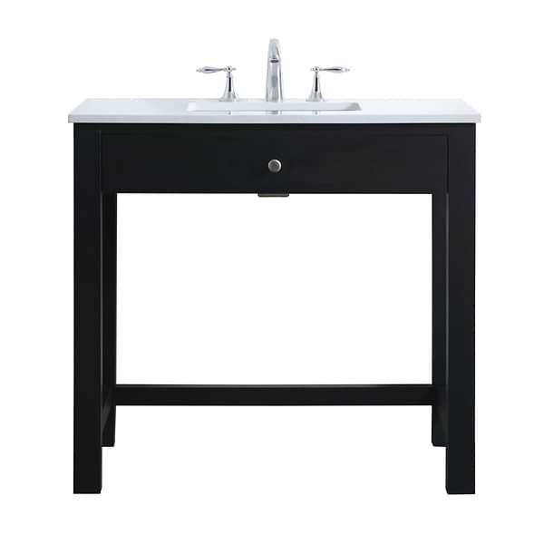 Murray Black 36" Single Vanity with White Cultured Marble Top