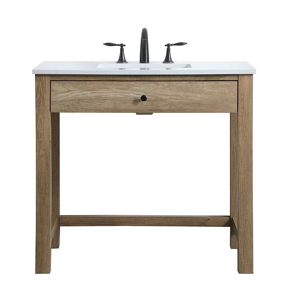 Murray Blonde Oak 36" Single Vanity with White Cultured Marble Top