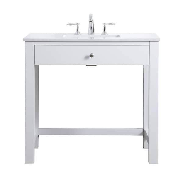 Murray White 36" Single Vanity with White Cultured Marble Top