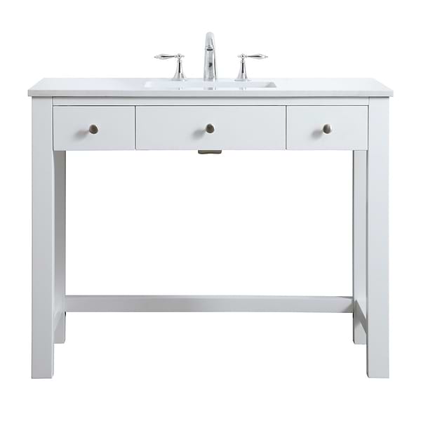 Murray White 42" Single Vanity with White Cultured Marble Top
