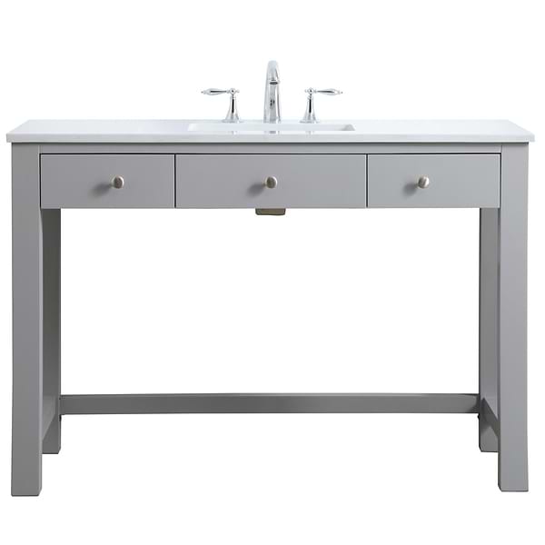Murray Gray 48" Single Vanity with White Cultured Marble Top