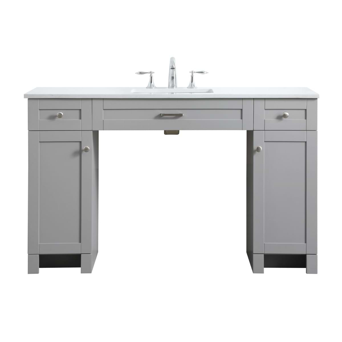 Calvin 54" Gray Single Vanity with Cultured Marble White Top