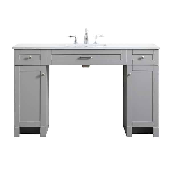 Calvin 54" Gray Single Vanity with Cultured Marble White Top