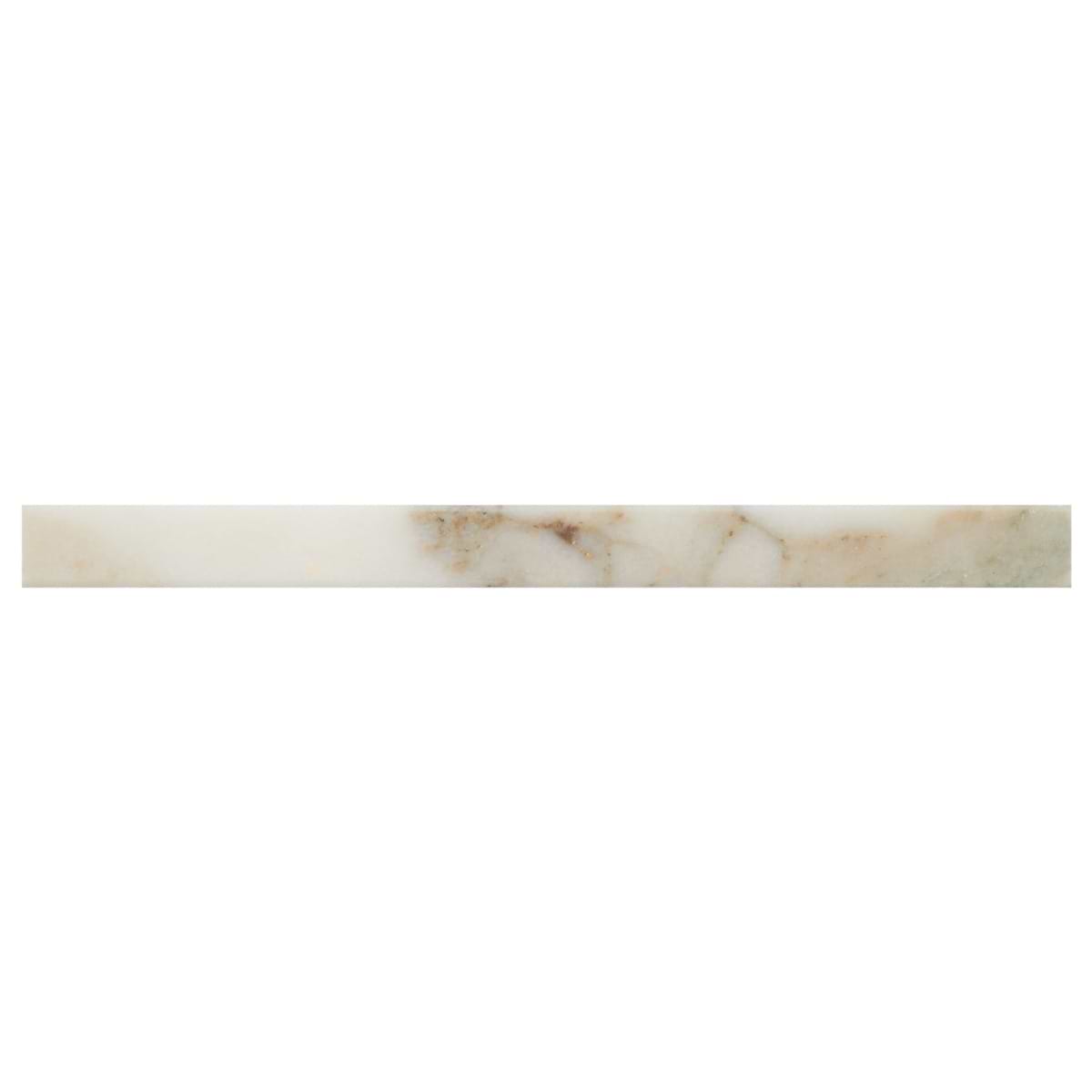 Calacatta Verde Premium 1x12 Honed Marble Square Pencil Trim