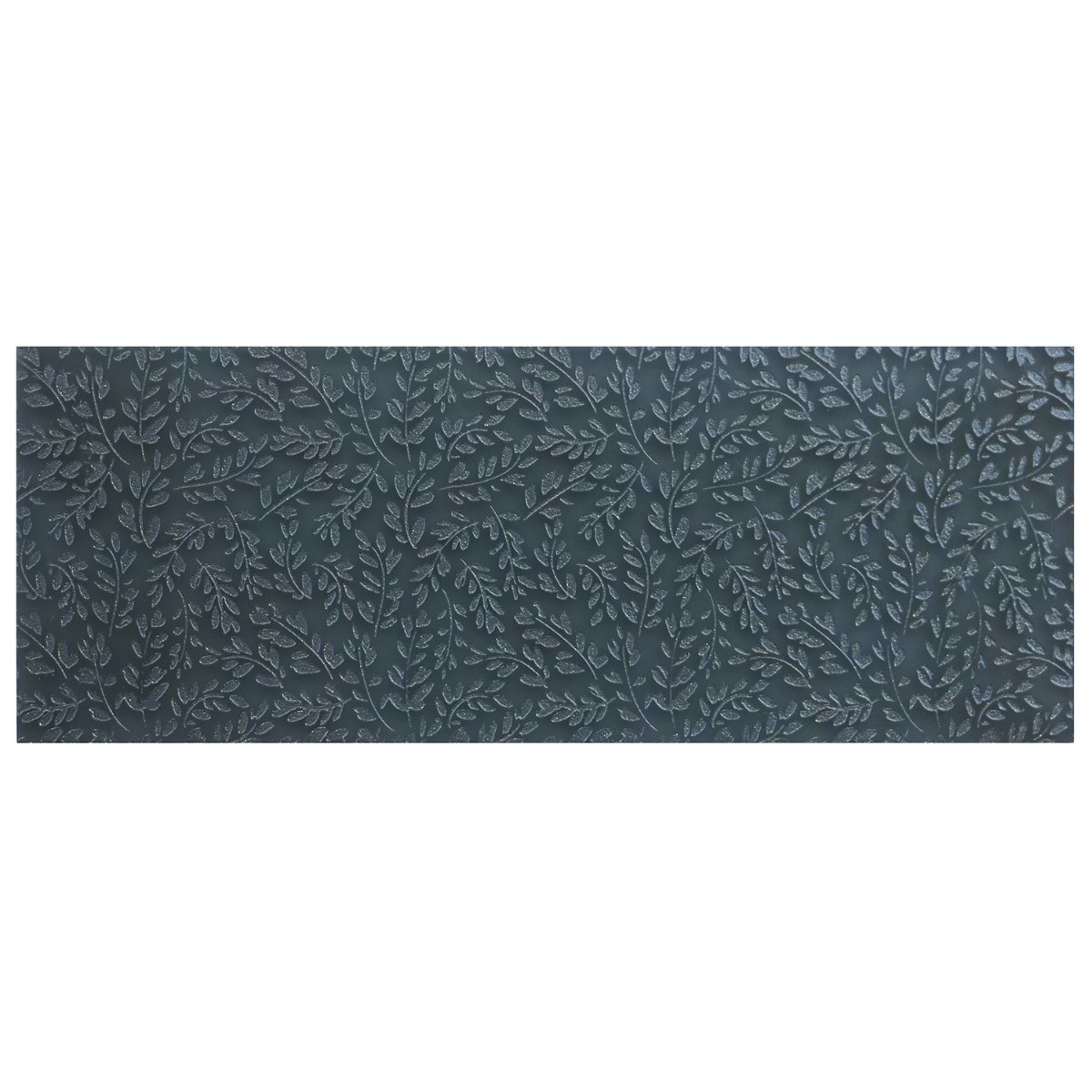 Sonya Flowers Midnight Gray 6x16 Frosted Glass Tile