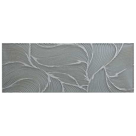 Sonya Waves Sterling Gray and Silver 6x16 Frosted Glass Tile