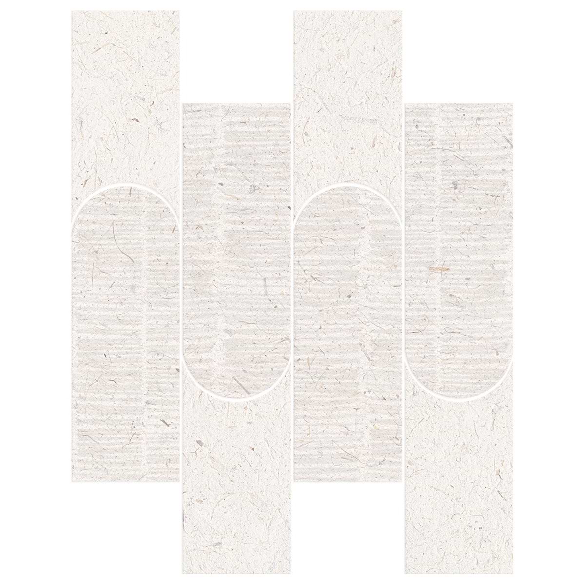 Hikari Tokyo Chalk White Limestone Look Textured Matte Porcelain Mosaic Tile