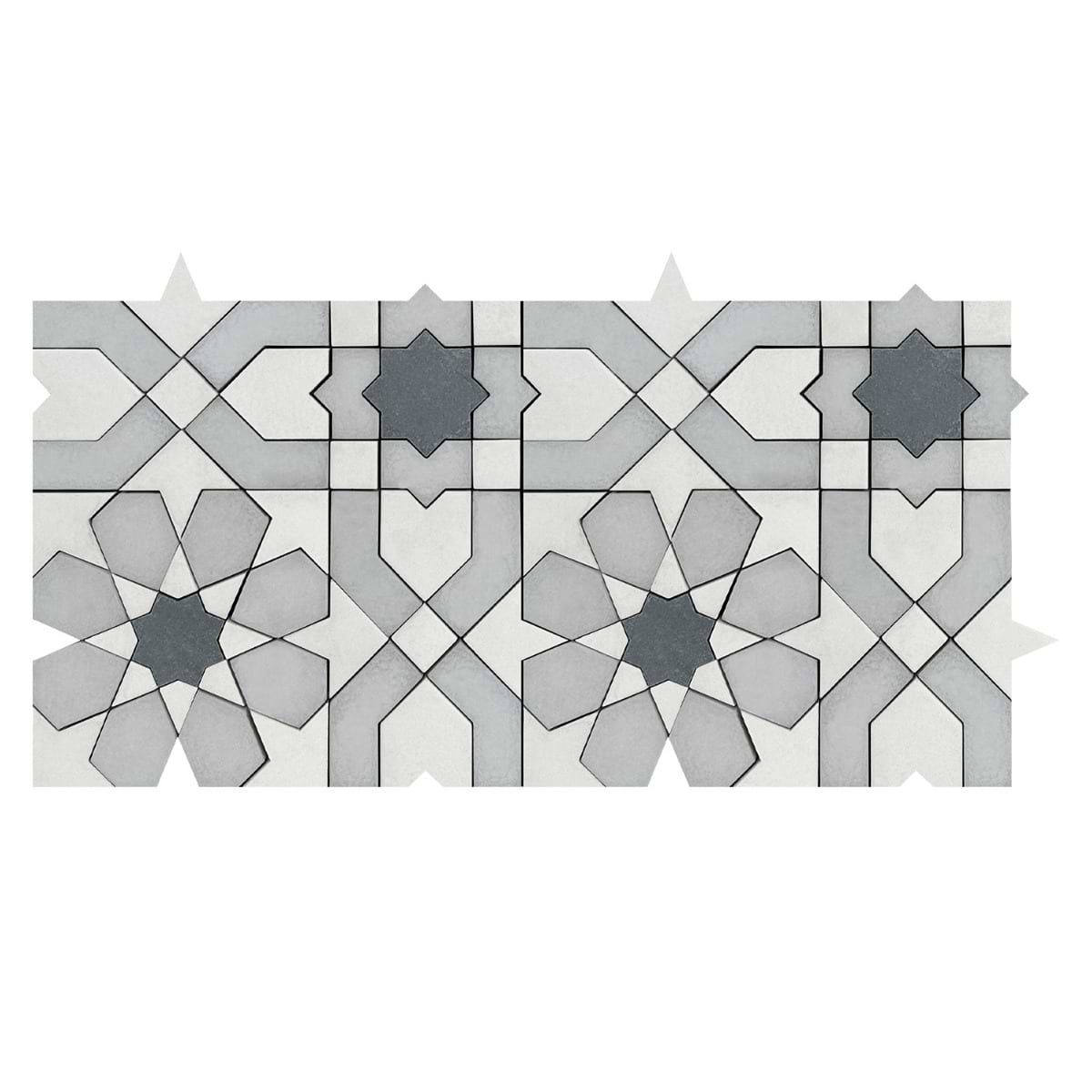 Cantico Fes Cloud Gray 8x16 Mixed Finish Lava Stone and Cement Mosaic Tile