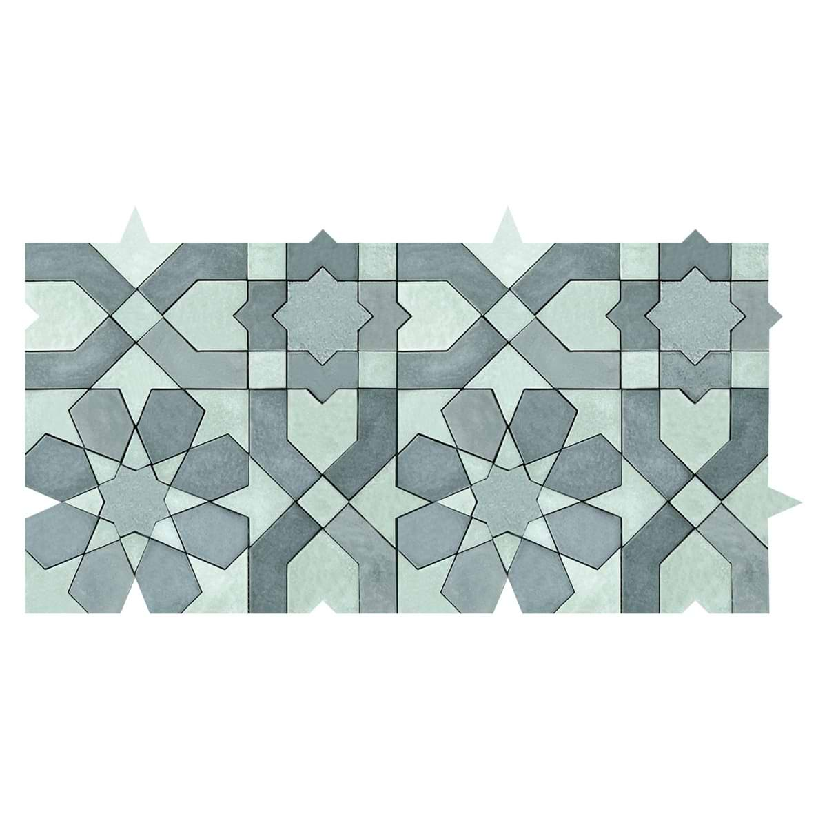 Cantico Fes Ocean Blue 8x16 Mixed Finish Lava Stone and Cement Mosaic Tile