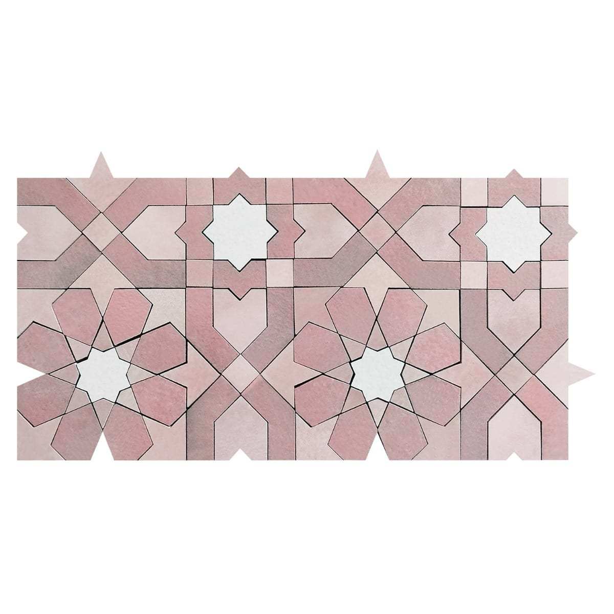 Cantico Fes Terracotta Rosa 8x16 Mixed Polished Lava Stone and Cement Mosaic Tile