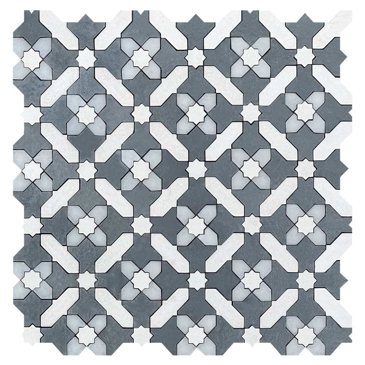 Cantico Safi Cloud Gray 12x12 Mixed Finish Lava Stone and Cement Mosaic Tile