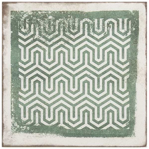 Los Lunas Deco Green 8x8 Matte Porcelain Tile