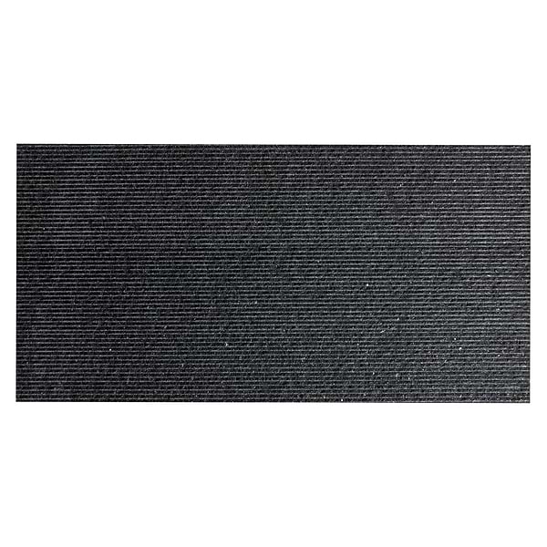 Rakestone Carved Comb Noir Black 12x24 Textured Honed Basalt Stone Tile