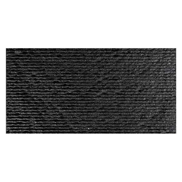 Rakestone Carved Split Noir Black 12x24 Textured Honed Basalt Stone Tile
