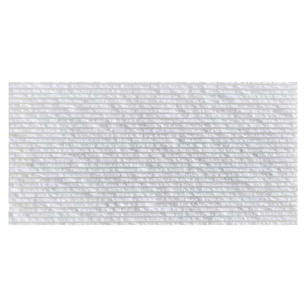 Rakestone Carved Split Bianco Ice White 12x24 Textured Honed Marble Tile
