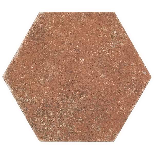 Terra Pompeii Marron Brown 8" Hexagon Matte Porcelain Tile