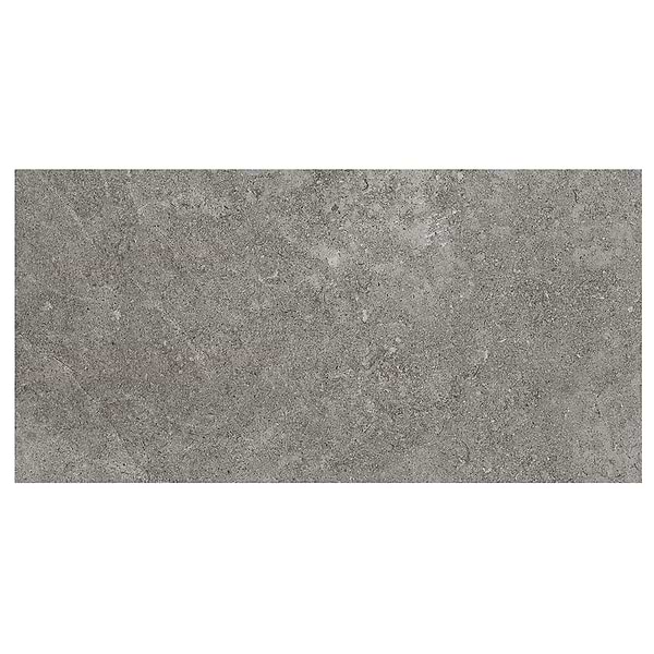 Sample-New Rock Fossil Dark Gray Limestone Look Matte Porcelain Tile