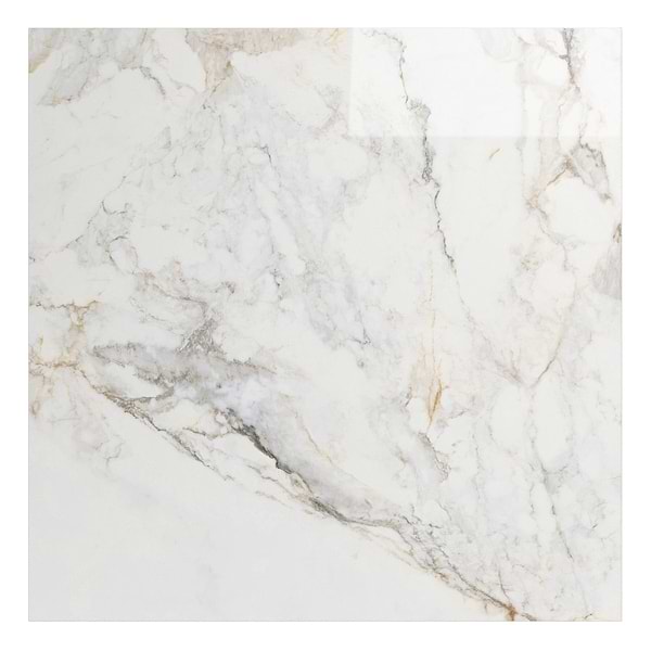Calacatta Macchia White Gold 48x48 Marble Look Polished Porcelain Tile