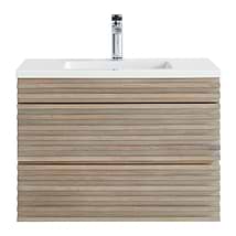 Gibson Light Wood 30" Single Vanity with Integrated White Acrylic Top
