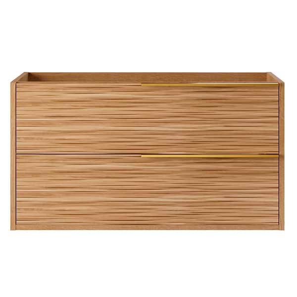 Kora Bamboo Faux Finish 40" Single Vanity with Gold Handles without Top