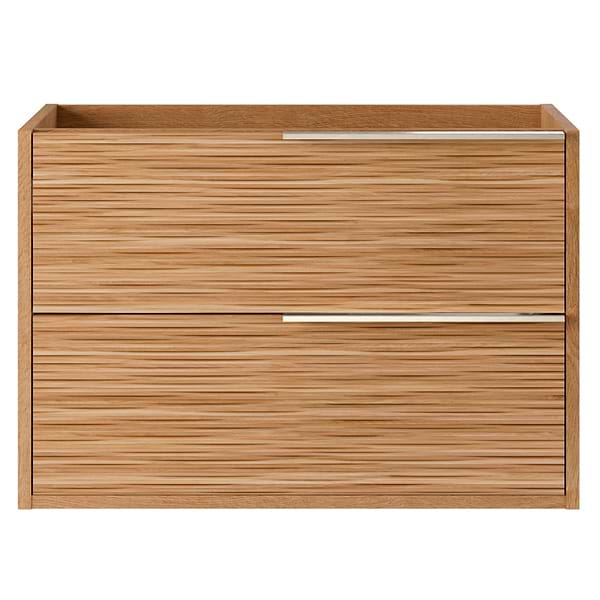 Kora Bamboo Faux Finish 32" Single Vanity with Silver Handles without Top