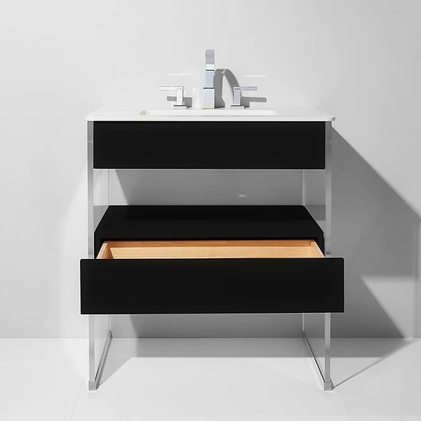 Lucite 36" Black Gloss Vanity and Counter