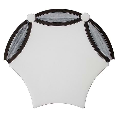 Celine Bianco White Polished Marble Mosaic Tile