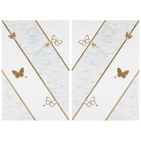 Timeless Butterflies Perla Brass 12x18 Polished Tile By Elizabeth Sutton