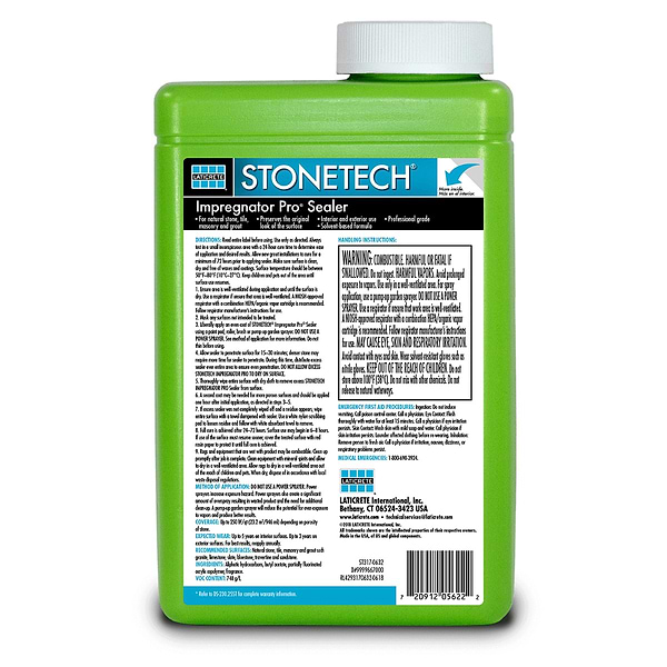 Laticrete Pro Sealer and Stain Protector for Natural Stone- Tile- & Grout - Quart